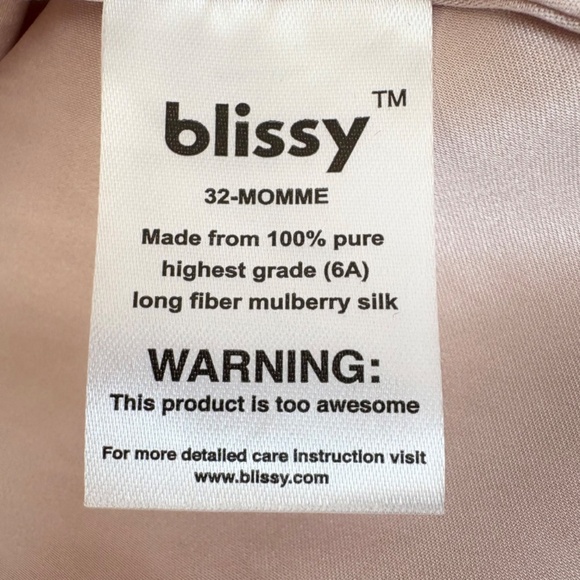 Blissy Classic 100% Mulberry Silk Luxury Robe Pink O/S - Picture 7 of 8